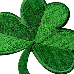 OEM factory custom clover shape embroidery patches