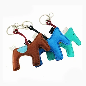 promotional wholesale animal horse custom pu leather key chain keychain