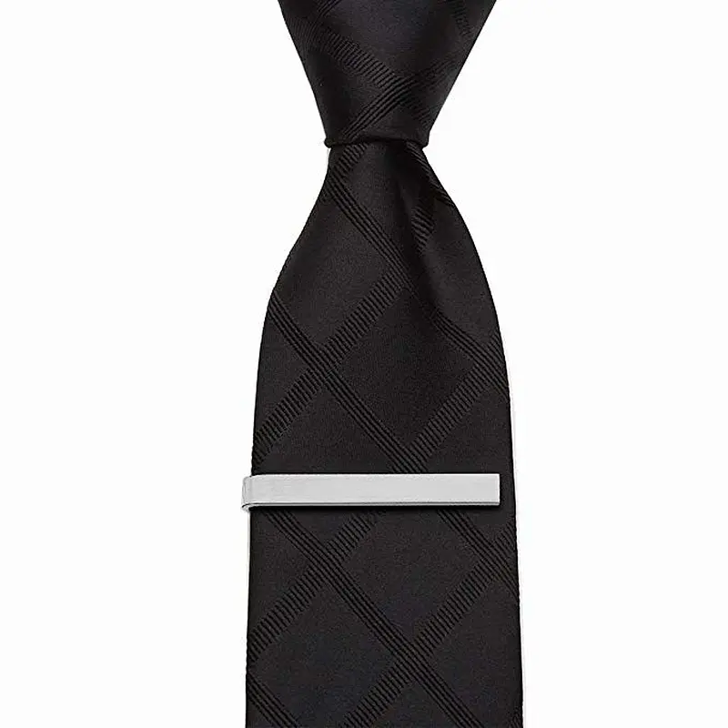 Factory Directly Selling Silver Custom Logo Tie Bar Clip
