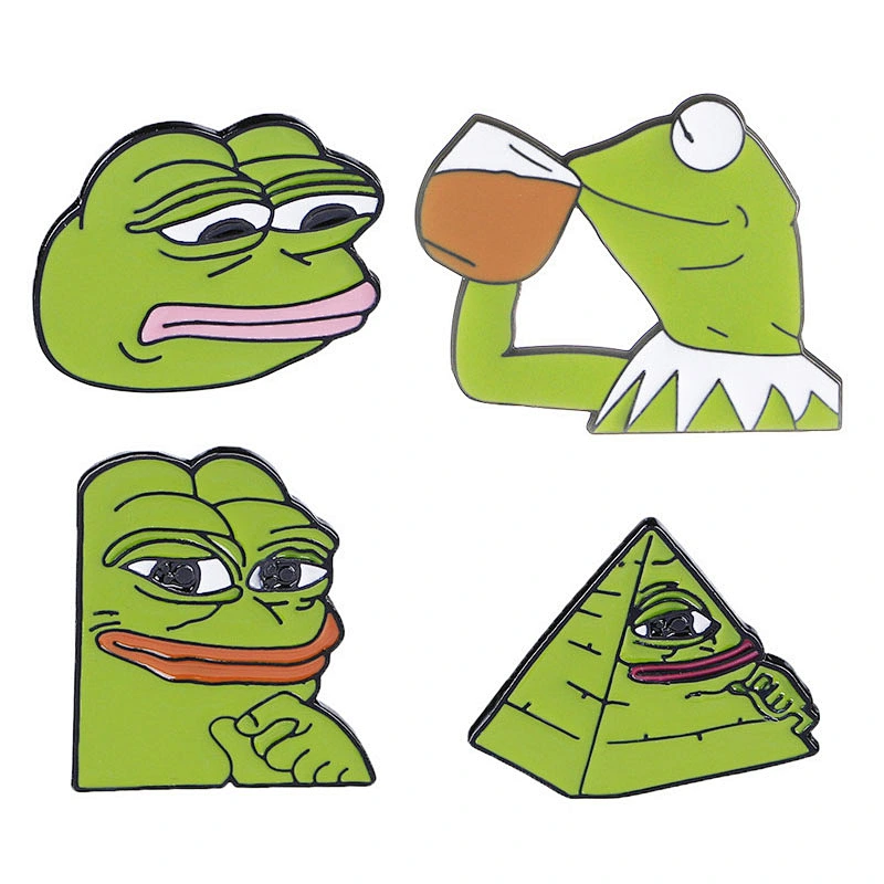 Factory Wholesale In Stock Cheap Price Sad Smug Pepe The Frog Enamel Lapel Pin