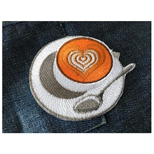 China manufacturer coffee iron on embroidery patch