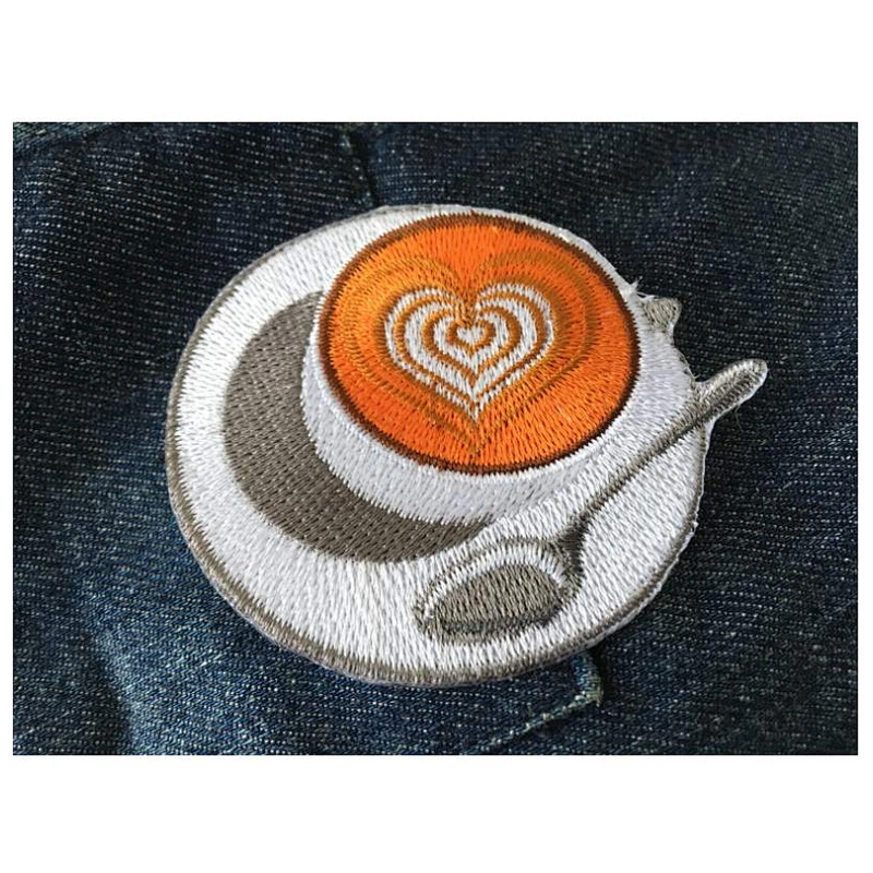 China manufacturer coffee iron on embroidery patch