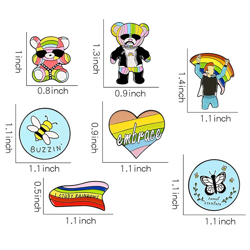 Factory Wholesale In Stock LGBT Pride I STUDY RAINBOWS Flag Enamel Lapel Pin