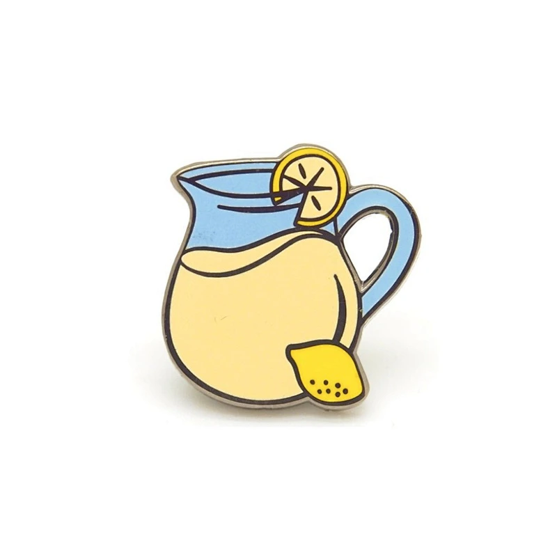 Customized cheap vase metal enamel pins for decoration