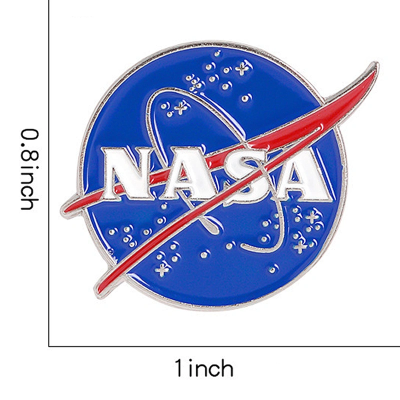 Factory Wholesale In Stock Custom Design Logo NASA Enamel Brooch Lapel Pin for Cloth