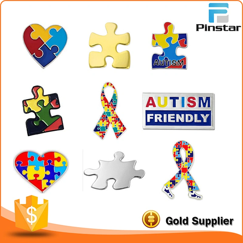 2017 Pinstar Wholesale Autism Awareness Multi-color Puzzle Piece Lapel Pins