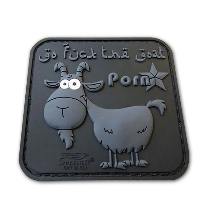 Cheap wholesale factory direct 3D PVC patch hook and loop sew on custom patch