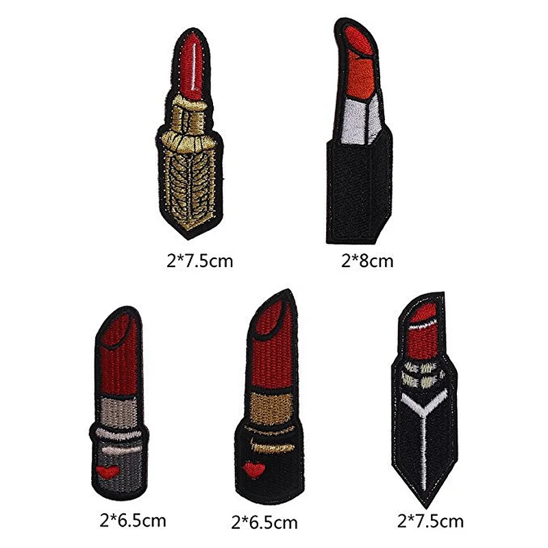 High Quality Free Girl Lipstick Shape Embroidery Patches