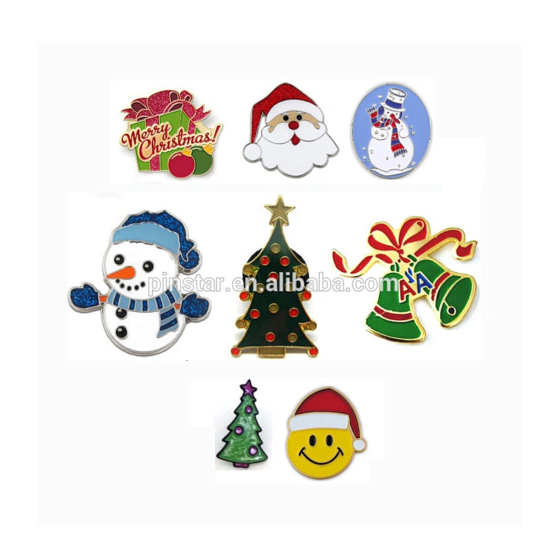Holiday Gifts Metal Crafts 8 Assorted Brooch Christmas Lapel Pins
