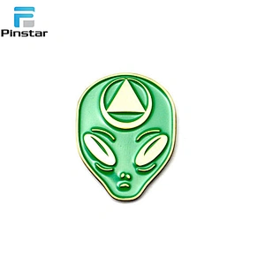 Promotional Customized Green Aliens Metal Lapel Pins Promotional Customized Metal Lapel Pins