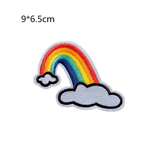 Wholesale In Stock No Minimum Embroidered Badge Embroidery Rainbow Iron On Patches
