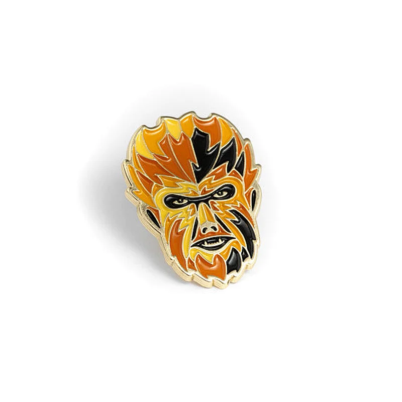 custom the monkey king metal soft enamel badge lapel pin