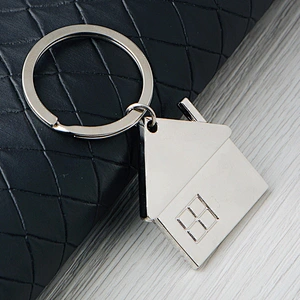 Hot Selling Custom Metal House Shaped Keychains