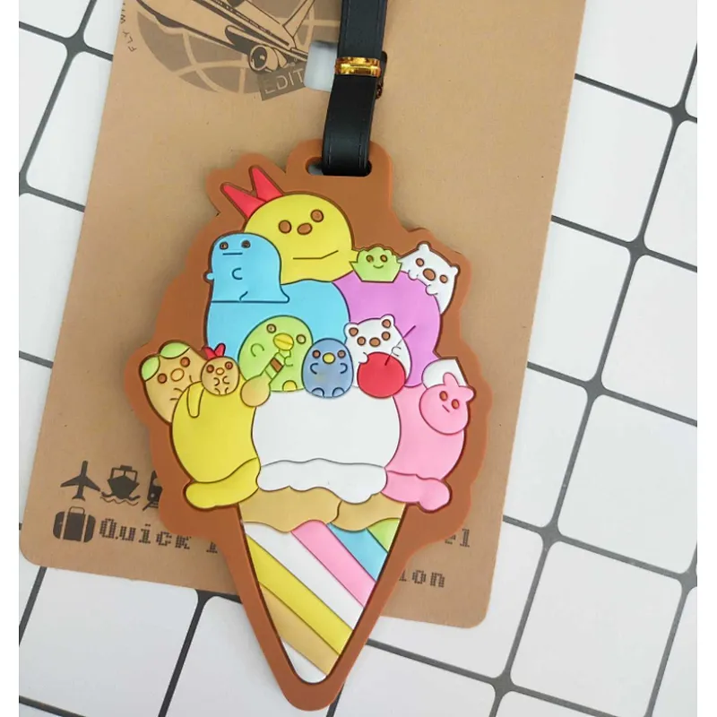 Free sample Summer cute  soft rubber PVC  luggage tag