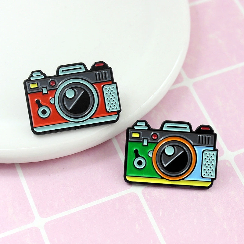 Custom Retro Camera Enamel Lapel Pin No Minimum