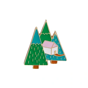 Summer Fashion Fresh Style Brooch Flower and Tree Enamel Lapel Pins