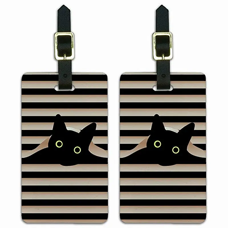 2018 New design custom cat soft PVC luggage tag