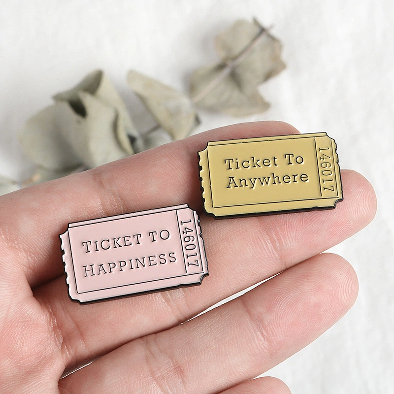 Funny Words Black Dyed Enamel Lapel Pin Metal Craft