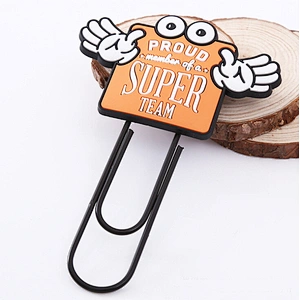 Cartoon Korean Magnet Paper Clip Custom PVC Bookmark