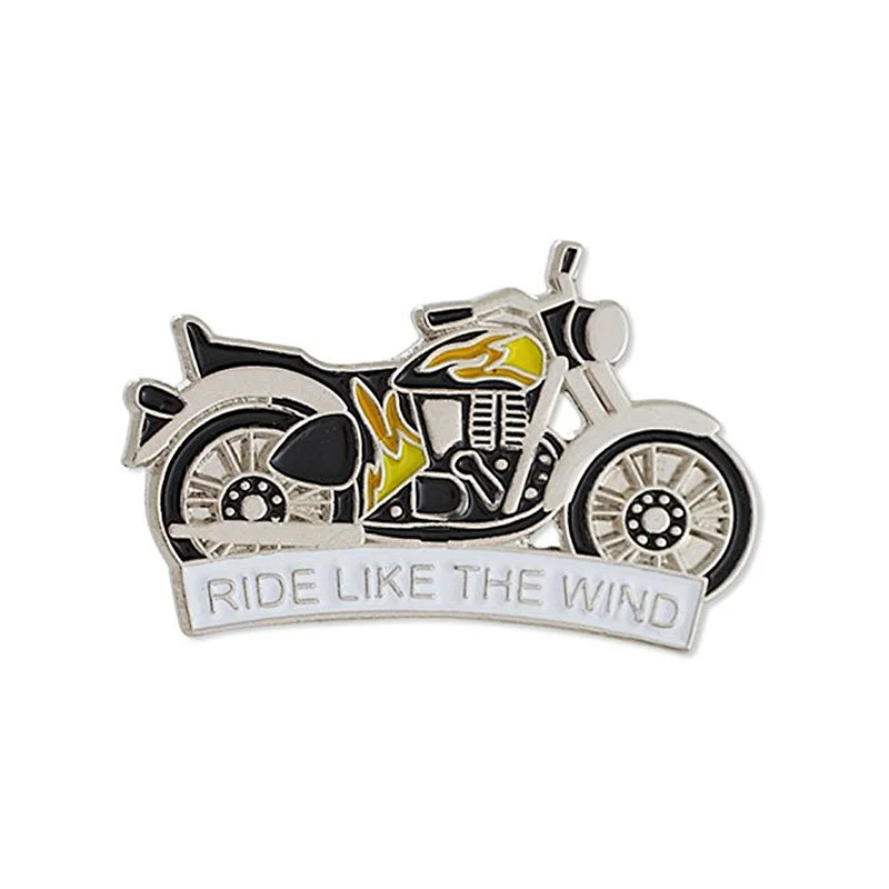Newest customized custom motorcycle cheap enamel metal lapel pin