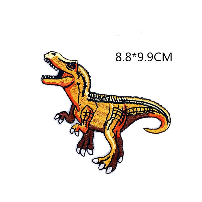 Wholesale In Stock No Minimum Embroidery Tyrannosaurus Patches Dinosaur Iron On Patch