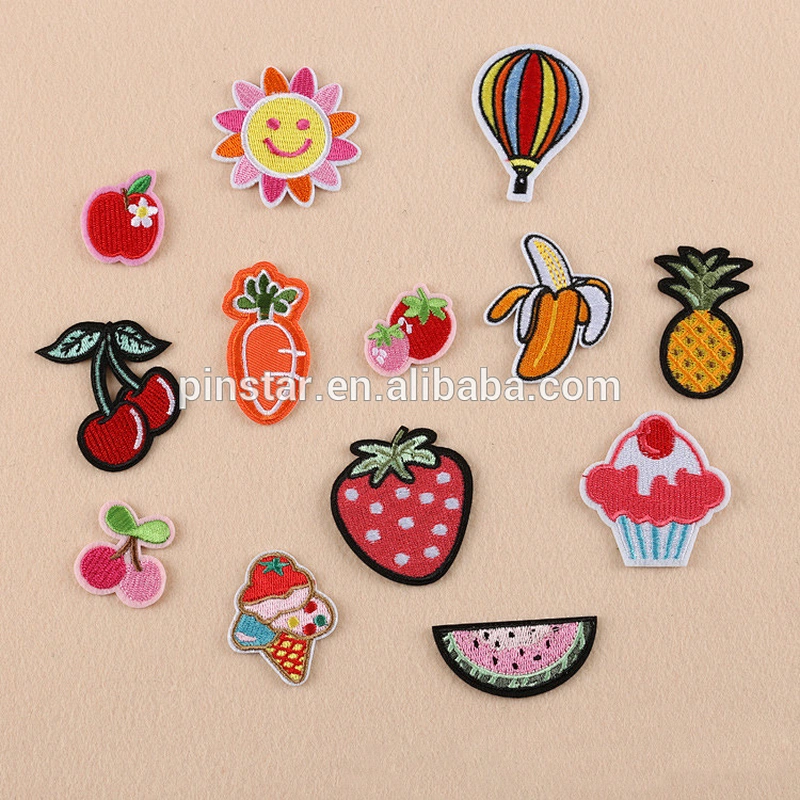 Fruits Ice Cream Embroidery Patch Strawberry Cherry Pine Apple