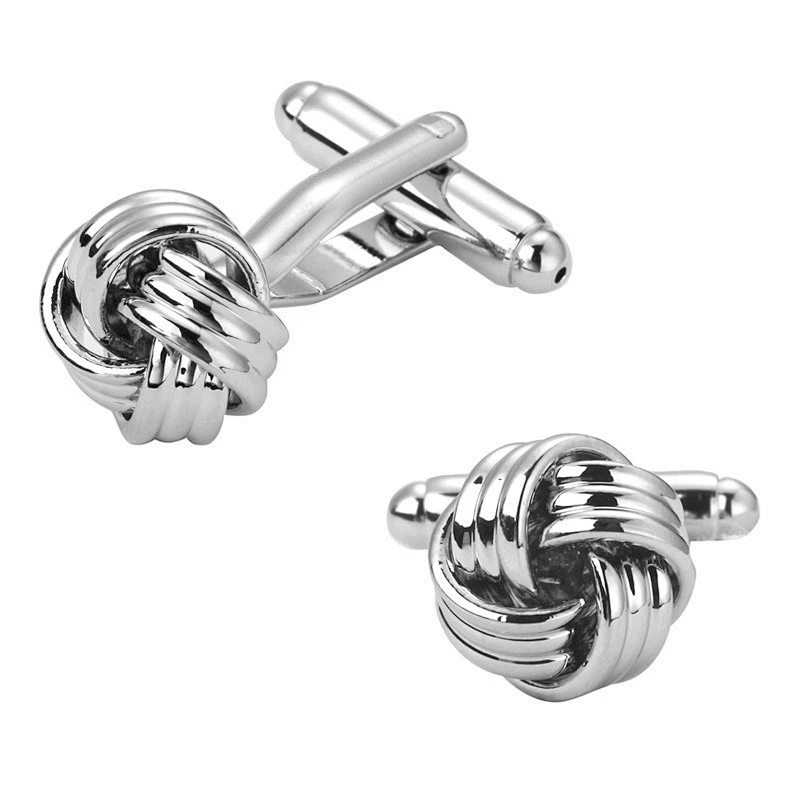 Simple design twist shape sliver stainless steel cufflinks men