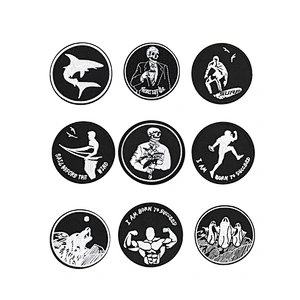 Factory Making Cheap Price Custom Round Shaped Black White Patches