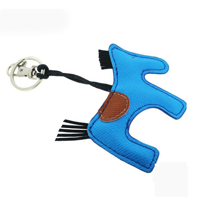 promotional wholesale animal horse custom pu leather key chain keychain