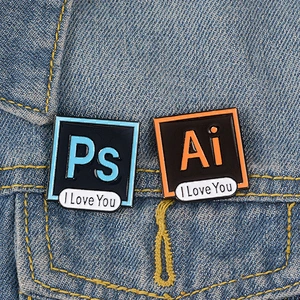 Personalized PS AI Logo Enamel Lapel Pin Badge