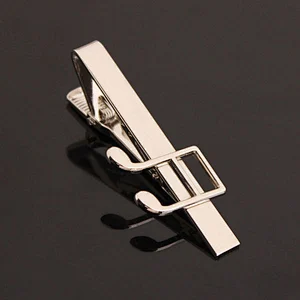 Wholesale custom music note shape design sliver metal tie clip