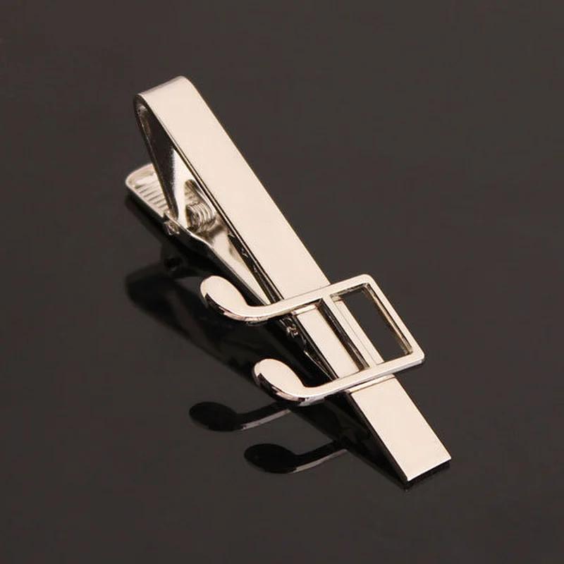 Wholesale custom music note shape design sliver metal tie clip