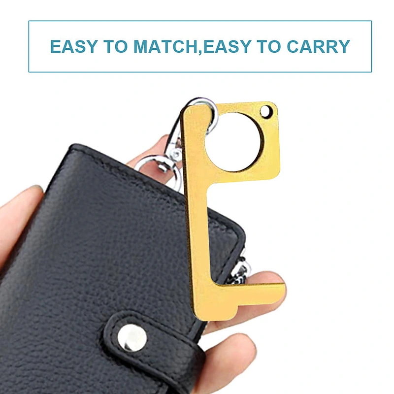 Hot Sale In Stock Hygiene Hands Free Keychain Brass Door Opener