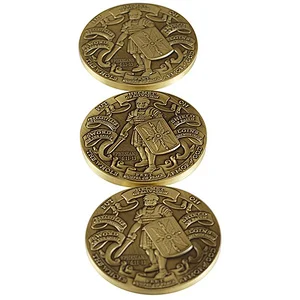 custom design soldier copper engraved 3D plated coin