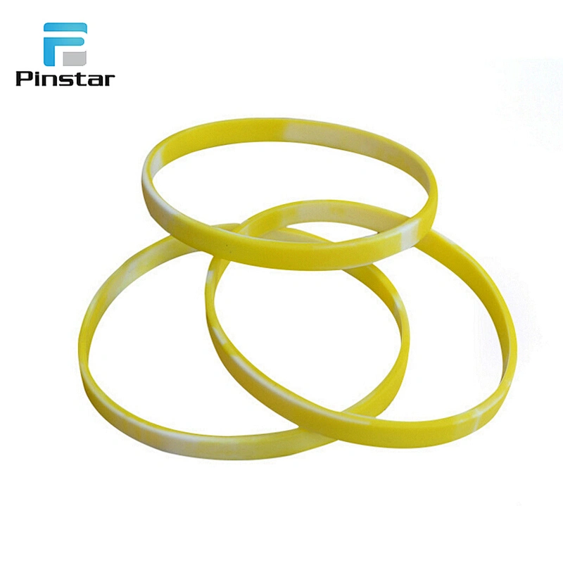 Suzhou Factory Colorful Logo Printed Custom Made Cheap Thin Silicone Bracelet