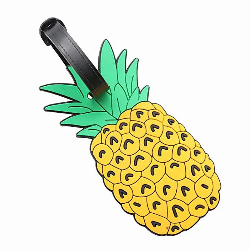 Hot sale custom different fruits soft PVC rubber luggage tags
