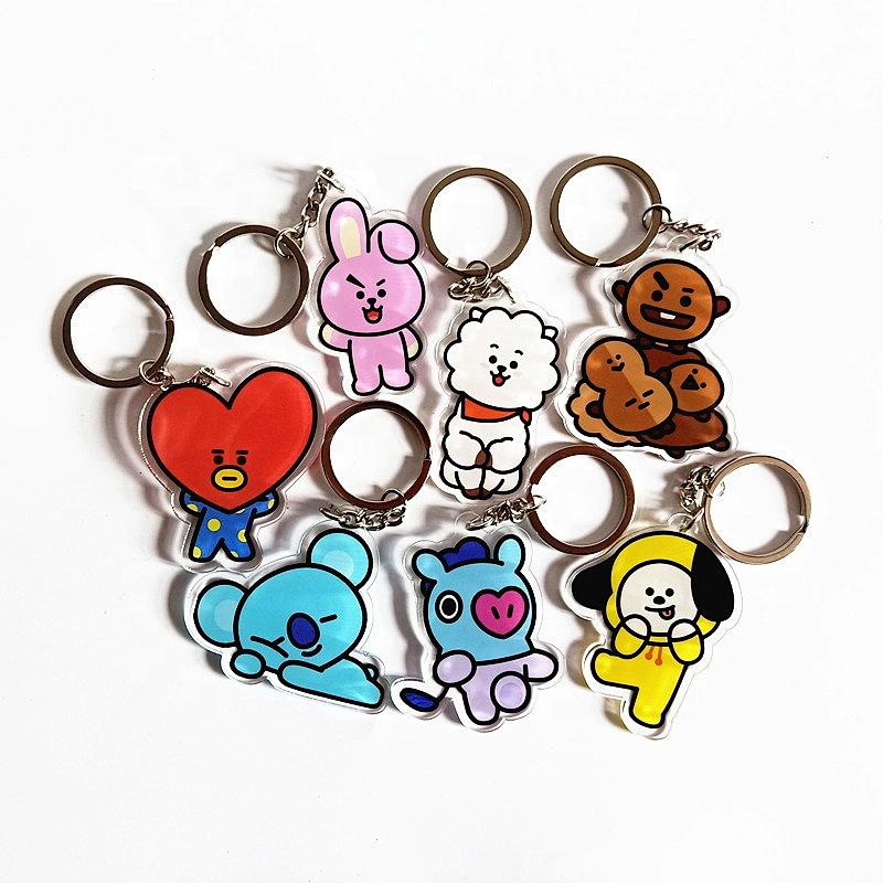 Factory Making Cheap Souvenir Gift Customized Keychains Kpop BTS Acrylic Keychain
