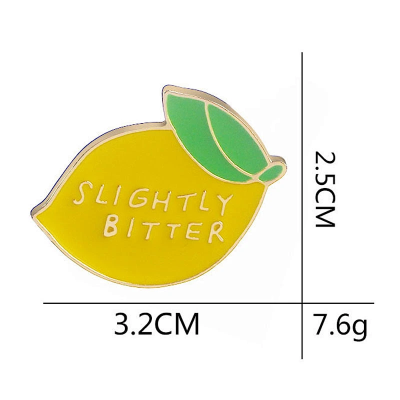 Factory Wholesale In Stock Custom Logo Letter Lapel Pins Fruit Lemon Pin Brooch