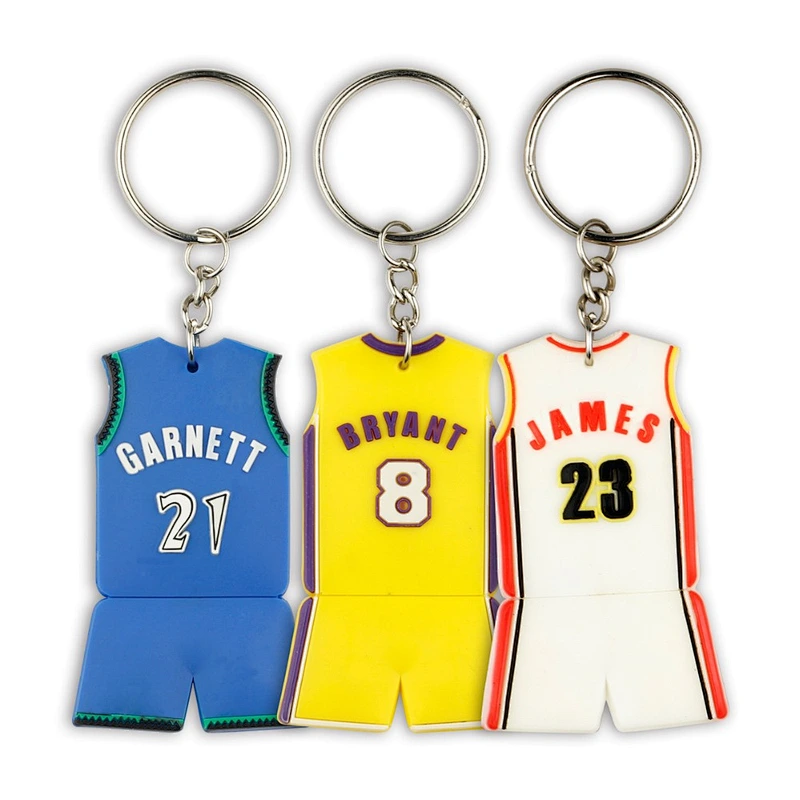 Cheap Custom basketball clothes 3D Rubber PVC keychains