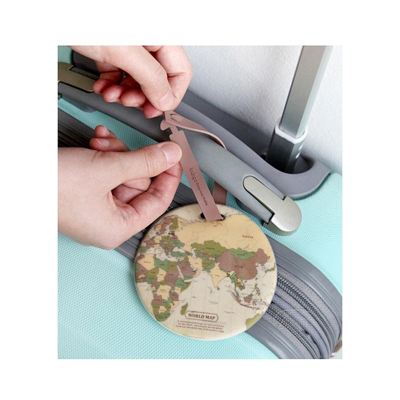 world map balloon design wholesale travel wood pvc luggage tag