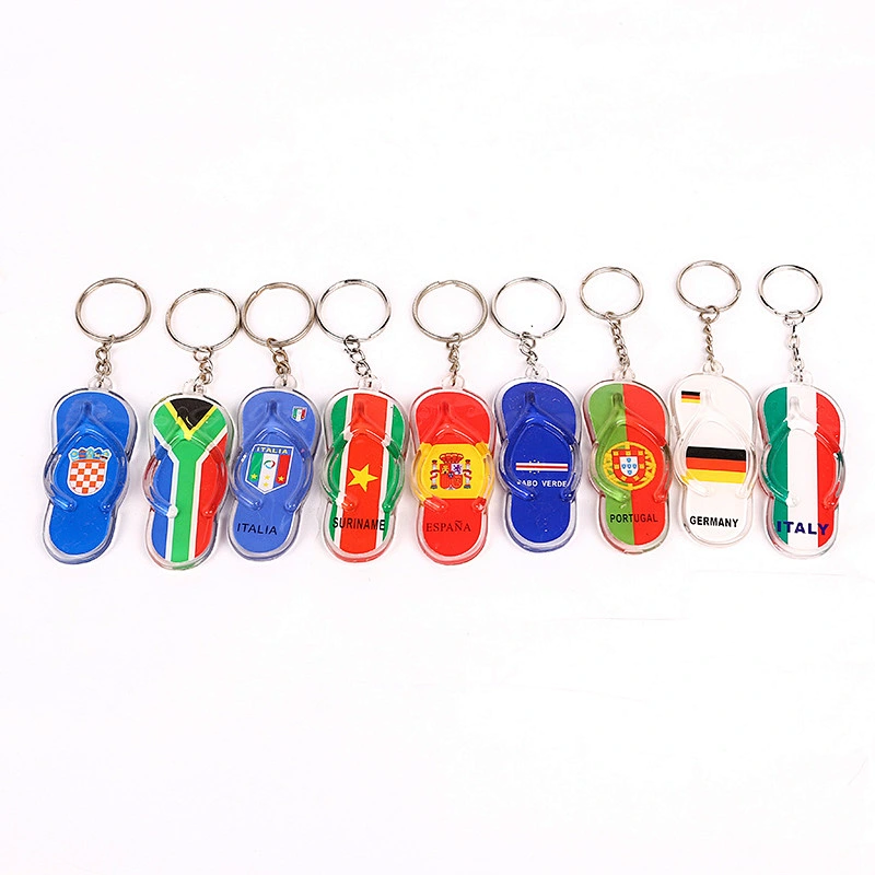 China Manufacturer football match slipper shaped Metal Keychain