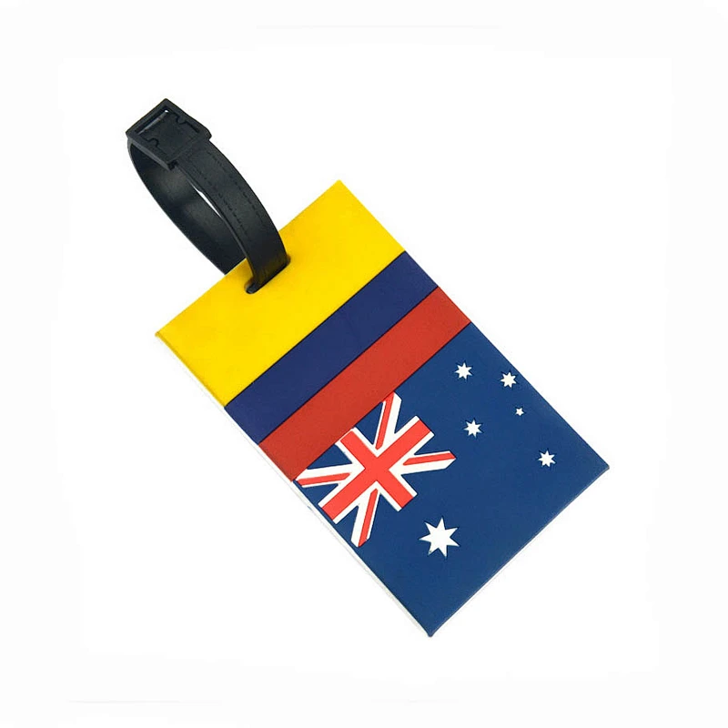 Bulk 3D Flag PVC rubber luggage tag