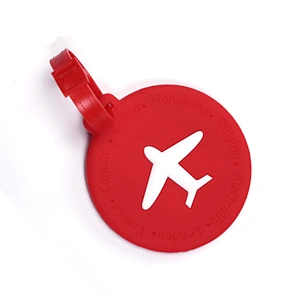 Cheap Bulk Round Airplane PVC Rubber Custom Luggage Tag
