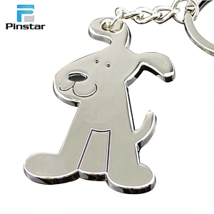 Promotional cute cartoon dog animal shape alloy metal keychains