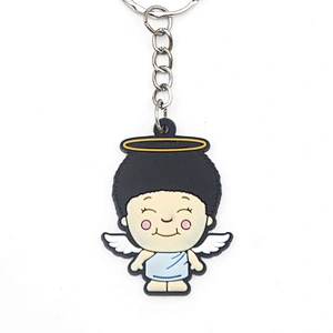 High quality Custom little angle Rubber PVC keychains
