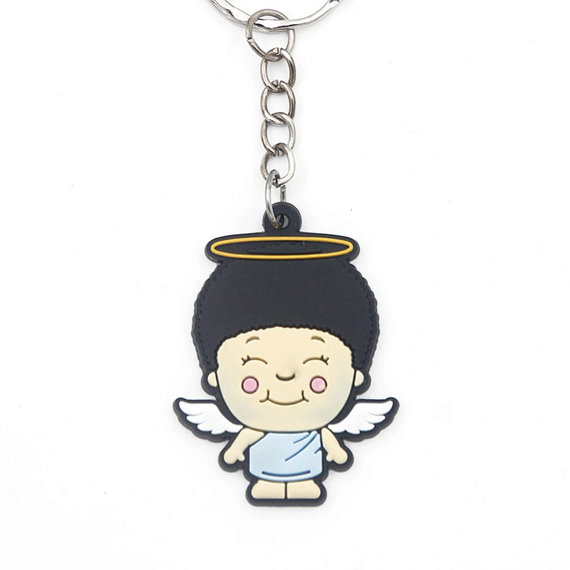 High quality Custom little angle Rubber PVC keychains