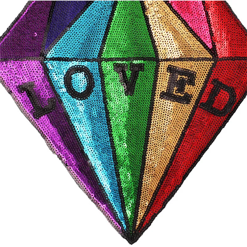 2019 hot sale diamond iron-on embroidery patches with Sequins