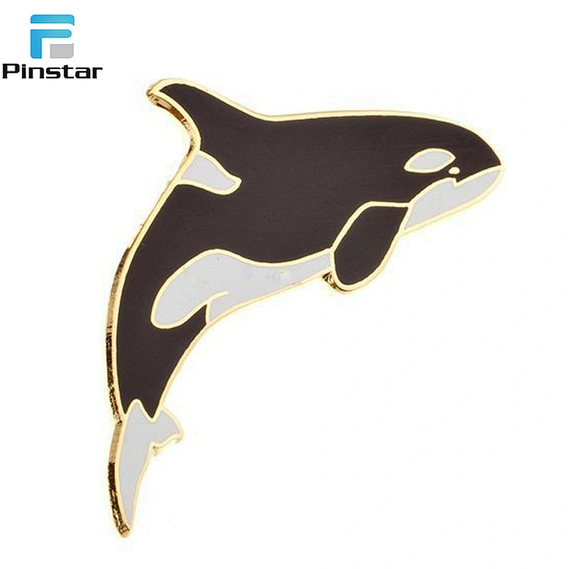 Hot-selling Fashion Custom Cute Whale Design Hard Enamel Metal Pin Badge