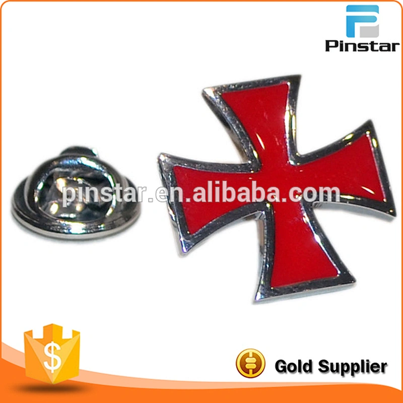 Promotional Red Maltese Knight Cross Lapel Pins Badge