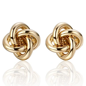 High quality stainless steel gold twist shape cufflinks for men